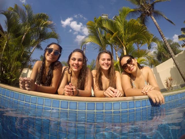 High School Brazil - friends at the pool