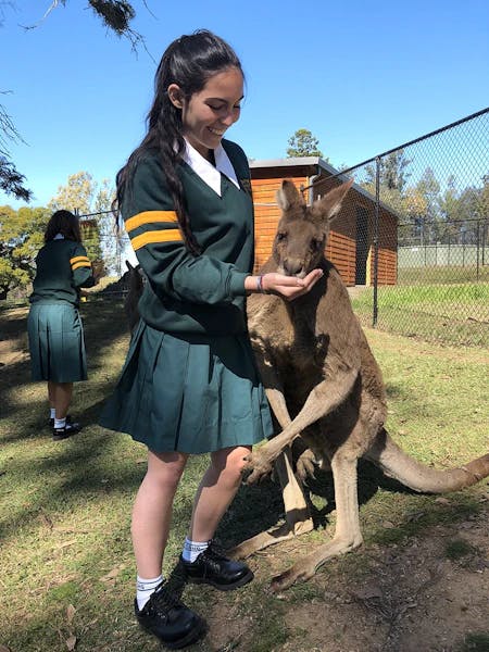 High School Australia - student with kangaroo