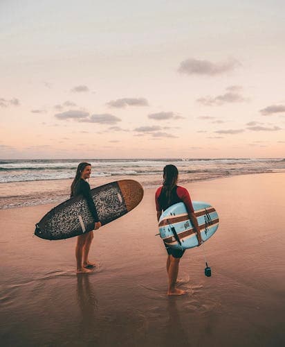 Students surfing in Australia