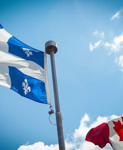 Canada and Quebec flags