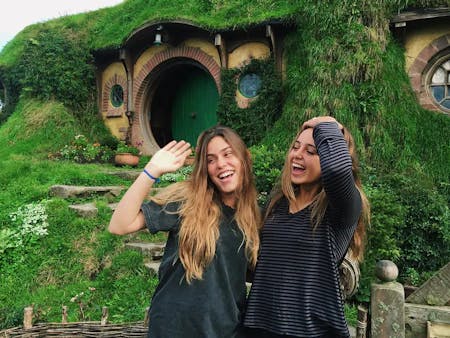 students in Hobbiton New Zealand