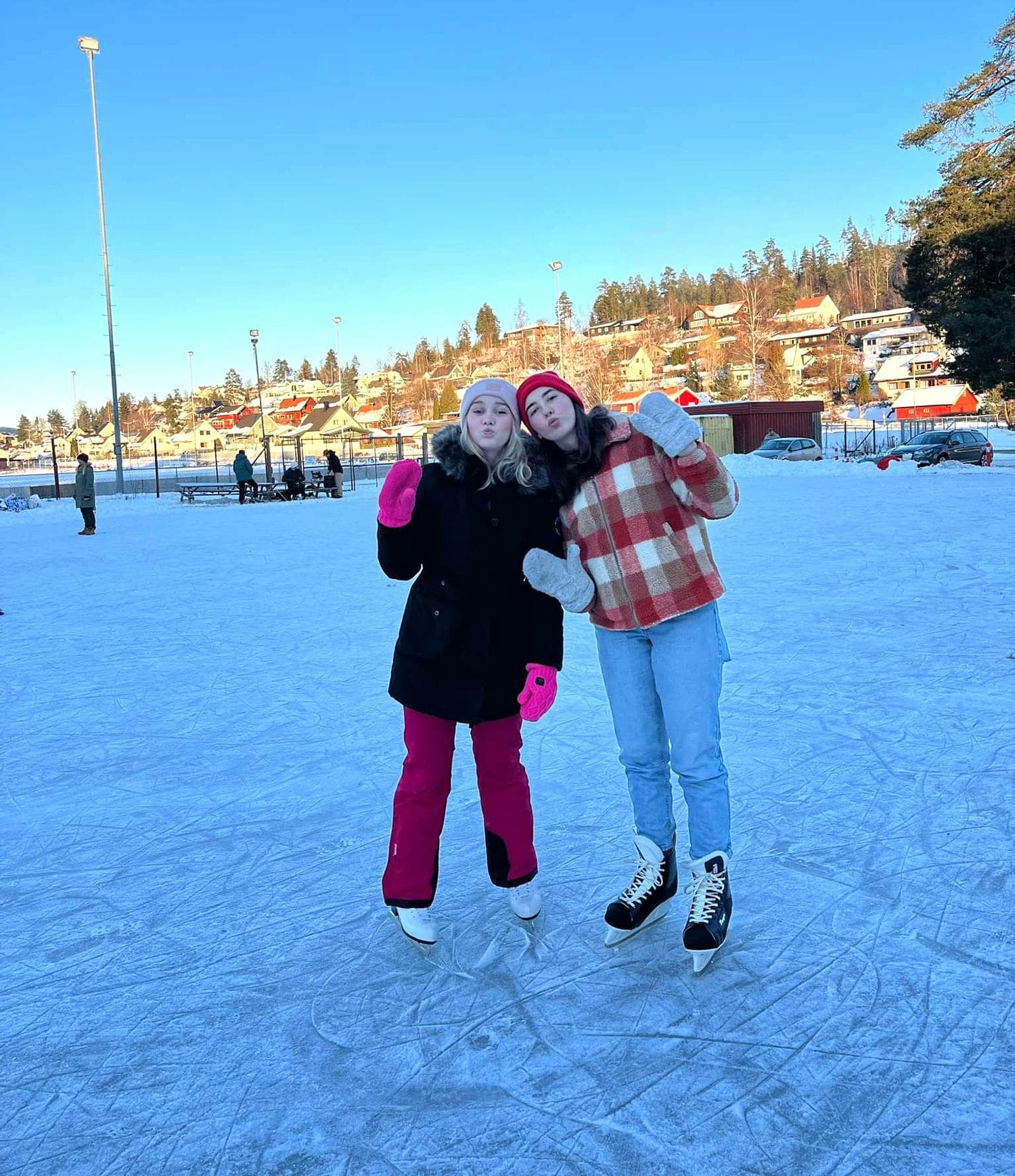 student ice skating in Norway