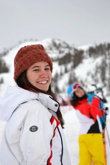 student skiing in Italy